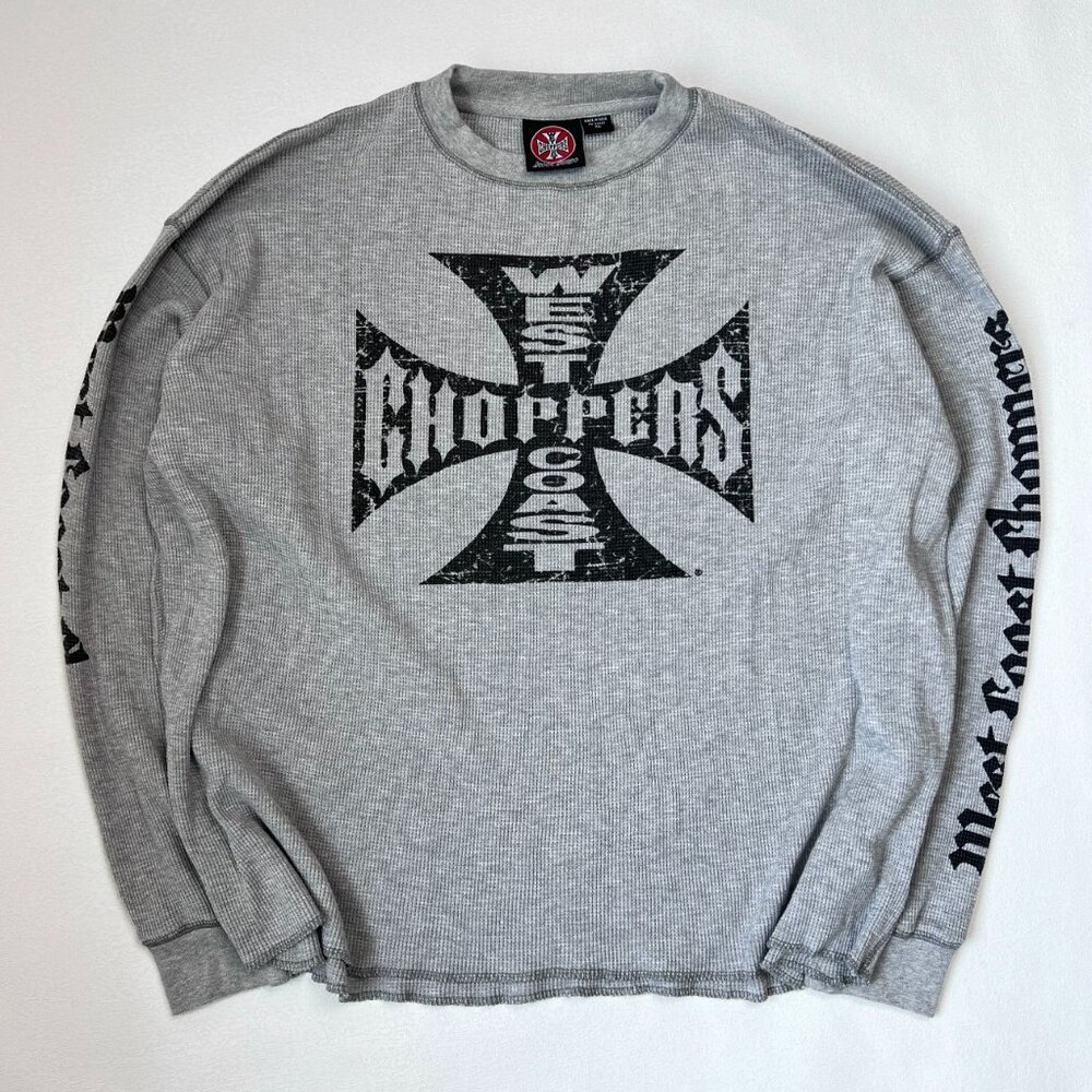 West Coast Choppers Themed Waffle Long Sleeved Shirt